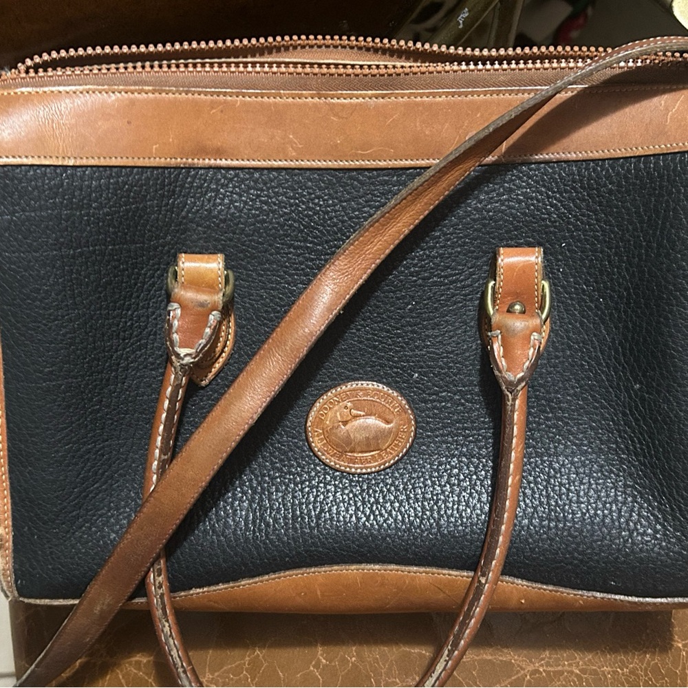 Dooney & Bourke Black and Tan Satchel